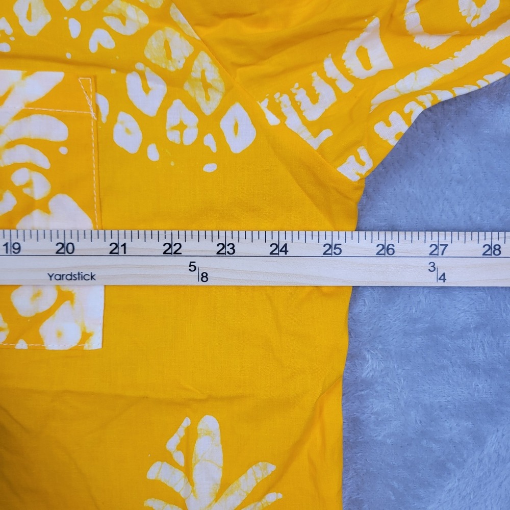 Androsia Bahamas Shirt Mens Large Yellow Pineapple Print Button Up Vintage - Picture 6 of 8